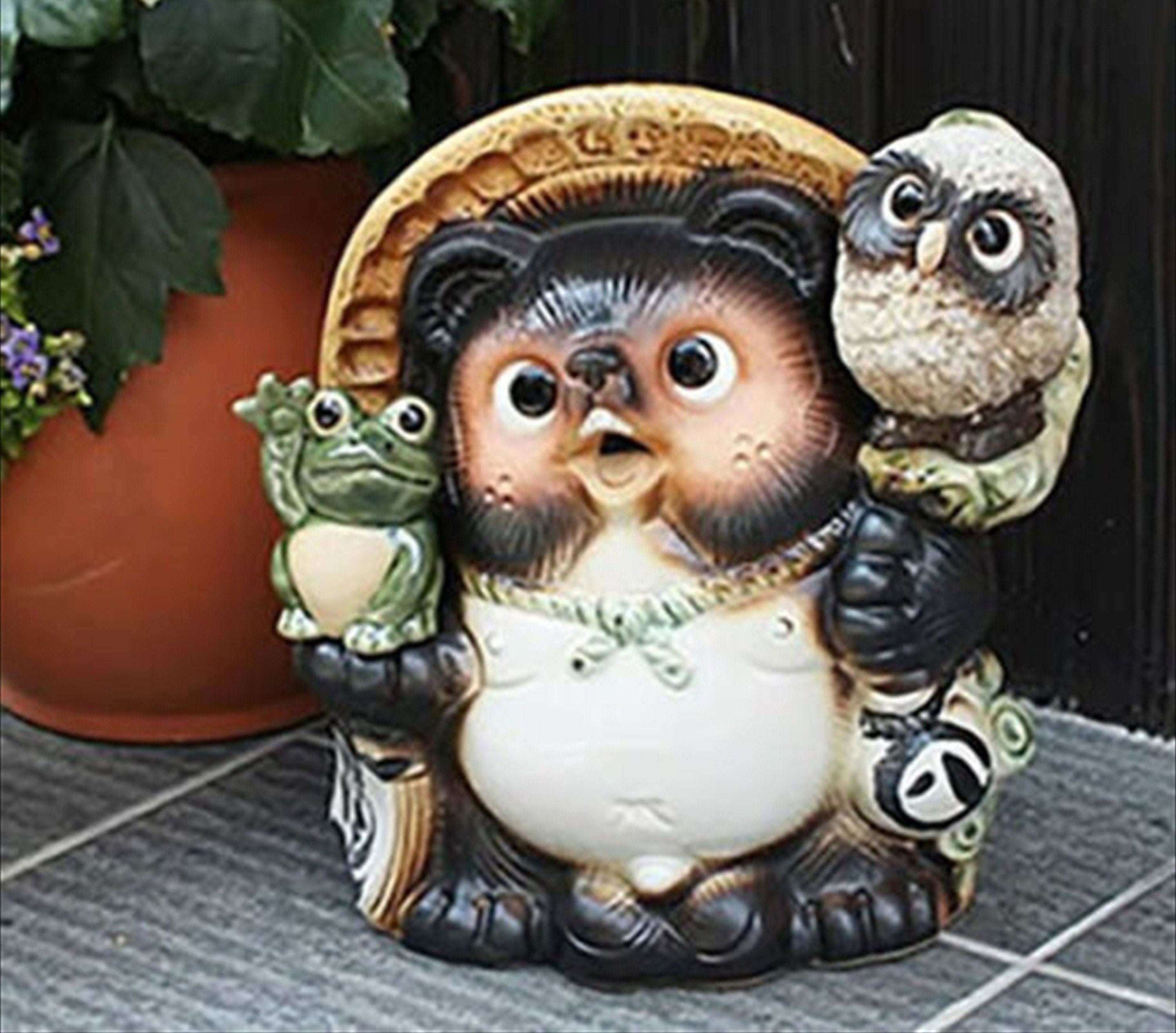 Lucky Shigaraki yaki Tanuki Japanese Raccoon Dog Kawaii,Cute,Ceramic,F