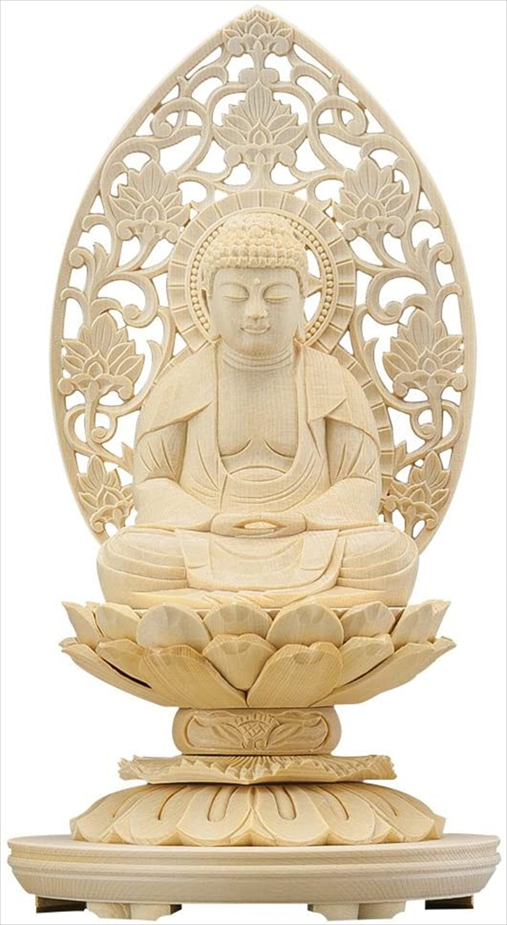 Hand carved Japanese Buddhist ,statue,statue,white buddha,wood  buddha,japanese,wooden,buddhist altar,wood,handmade,lucky charm,H17.5cm